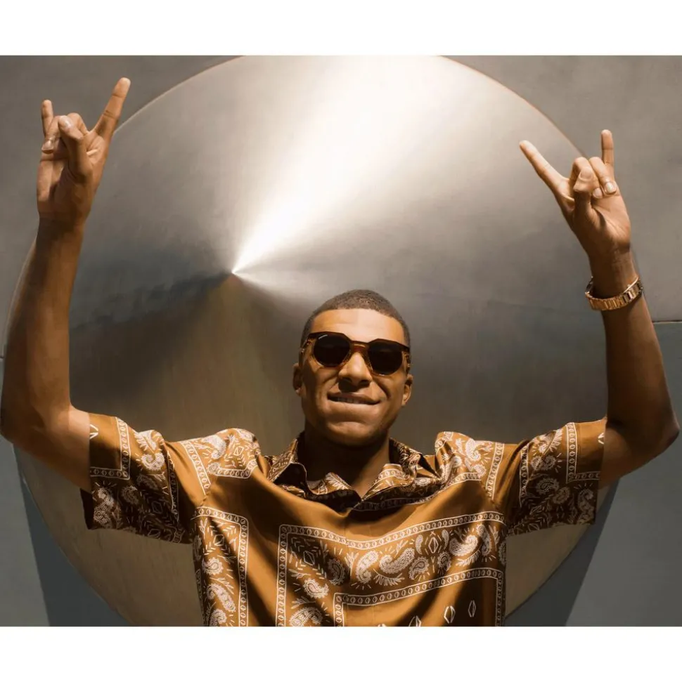 Lunettes de soleil Oakley HSTN Kylian Mbappé Signature Series Sark Amber Light Curry Prizm Tungsten