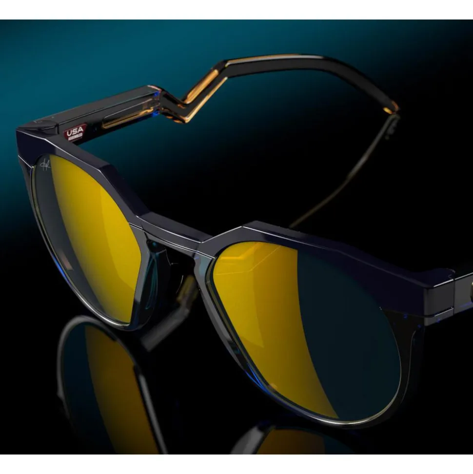Lunettes de soleil Oakley Hstn Kylian Mbappé Signature Series HSTN Prizm 24K polarized Navy Transparent Blue