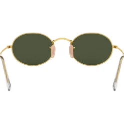 Lunettes de soleil Ray Ban RB3547 Oval Metal Polished Gold Green G-15