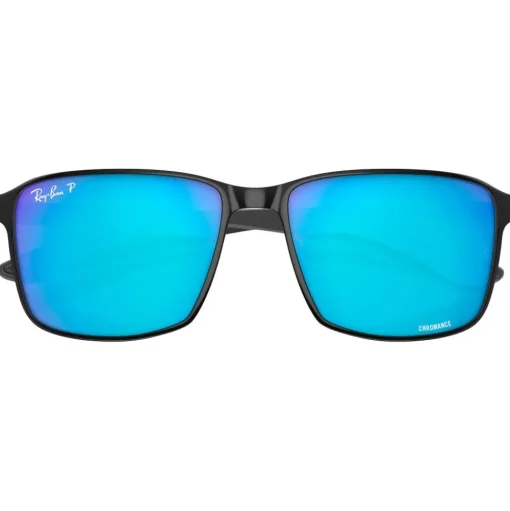 Lunettes de soleil Ray Ban RB3721 Polished Black Silver Chromance Polar Blue