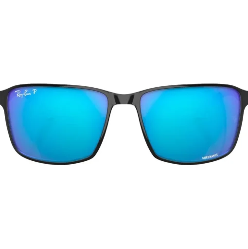 Lunettes de soleil Ray Ban RB3721 Polished Black Silver Chromance Polar Blue