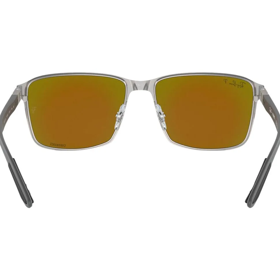 Lunettes de soleil Ray Ban RB3721 Polished Black Silver Chromance Polar Blue