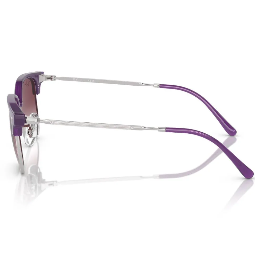 Lunettes de soleil Ray Ban New Clubmaster Kids Polished Opal Purple Grey Purple