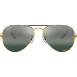 Lunettes de soleil Ray Ban RB3025 Aviator Polished Gold Chromance Silver Polar Blue