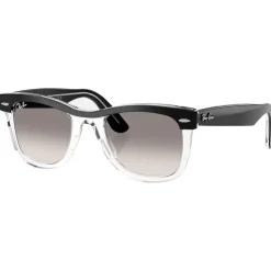 Lunettes de soleil Ray Ban RB2240 Wayfarer Street Neat Polished Black Translucide Gradient Grey Incolore