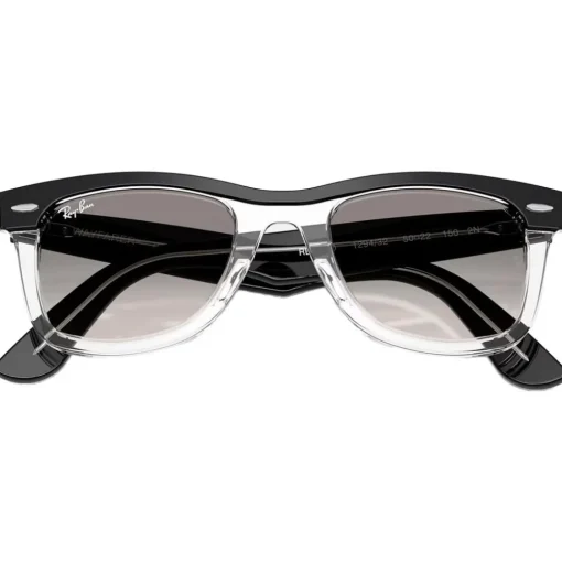 Lunettes de soleil Ray Ban RB2240 Wayfarer Street Neat Polished Black Translucide Gradient Grey Incolore
