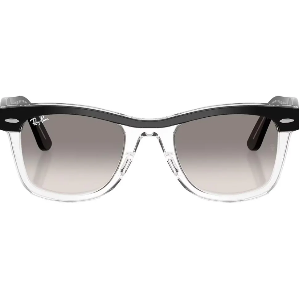 Lunettes de soleil Ray Ban RB2240 Wayfarer Street Neat Polished Black Translucide Gradient Grey Incolore