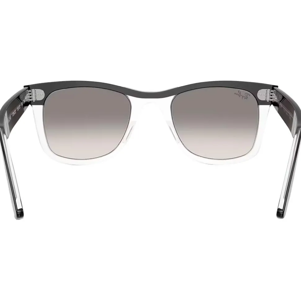Lunettes de soleil Ray Ban RB2240 Wayfarer Street Neat Polished Black Translucide Gradient Grey Incolore