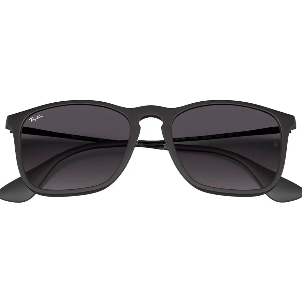 Lunettes de soleil Ray Ban RB4187 Chris Matte Rubber Black Dark Grey Gradient