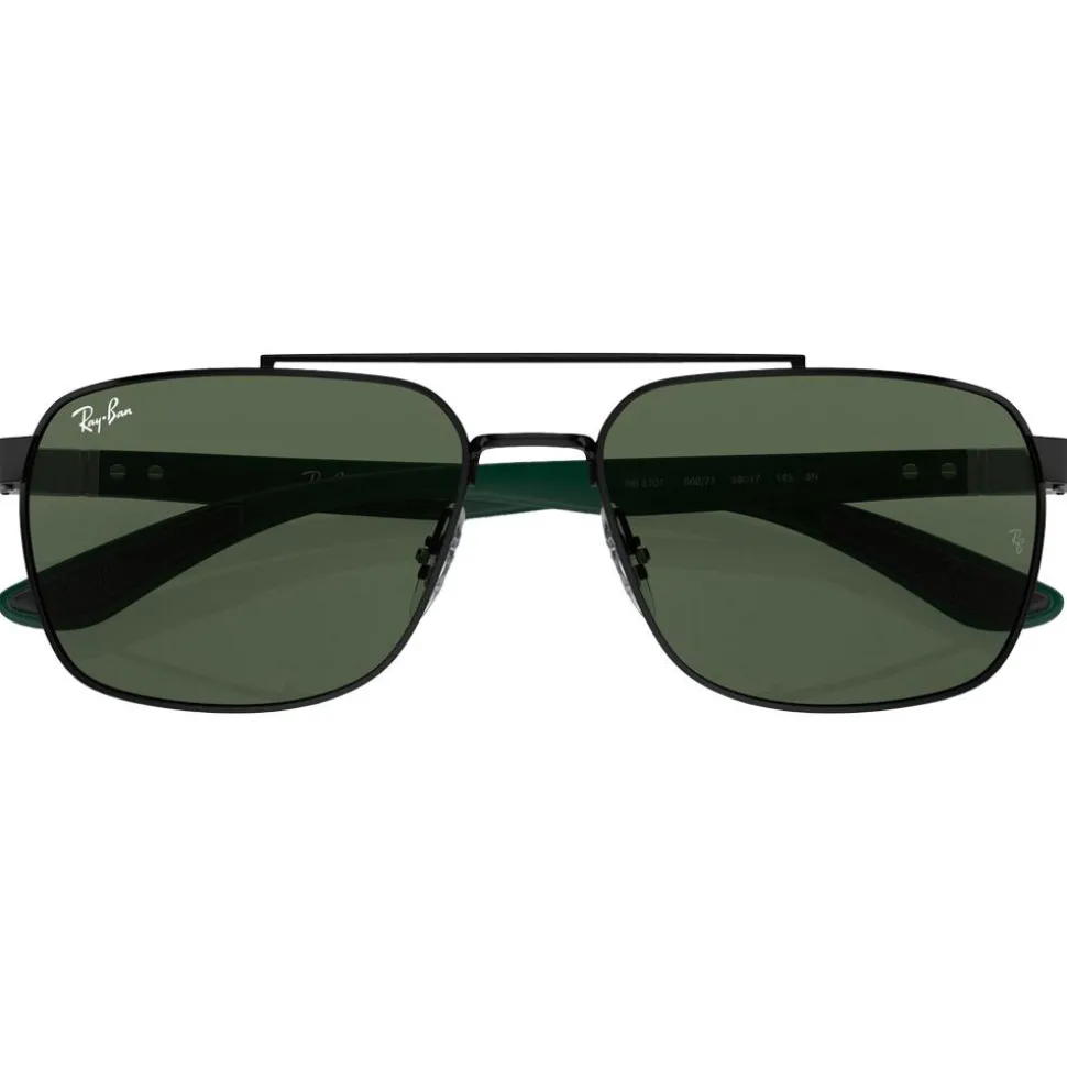 Lunettes de soleil Ray Ban RB3701 Polished Black Green G-15