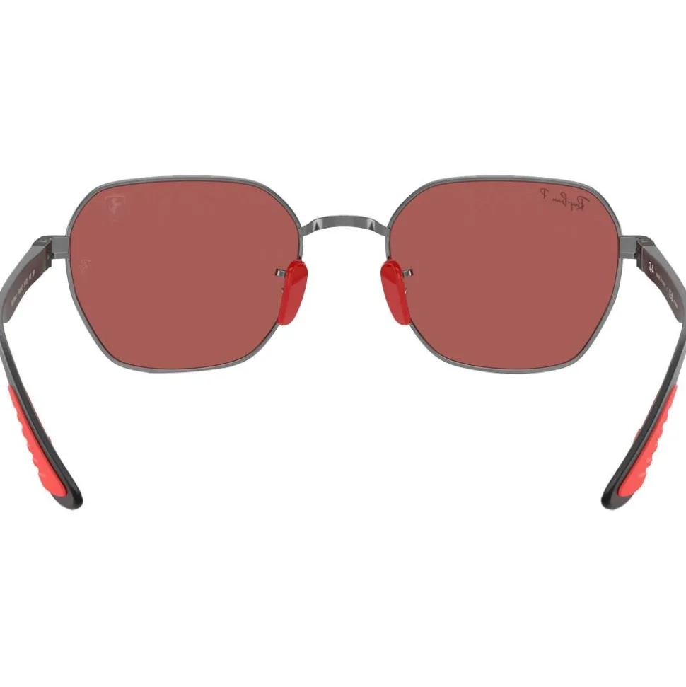Lunettes de soleil Ray Ban RB3794M Scuderia Ferrari Collection Polished Gunmetal Chromance Violet Silver Polar