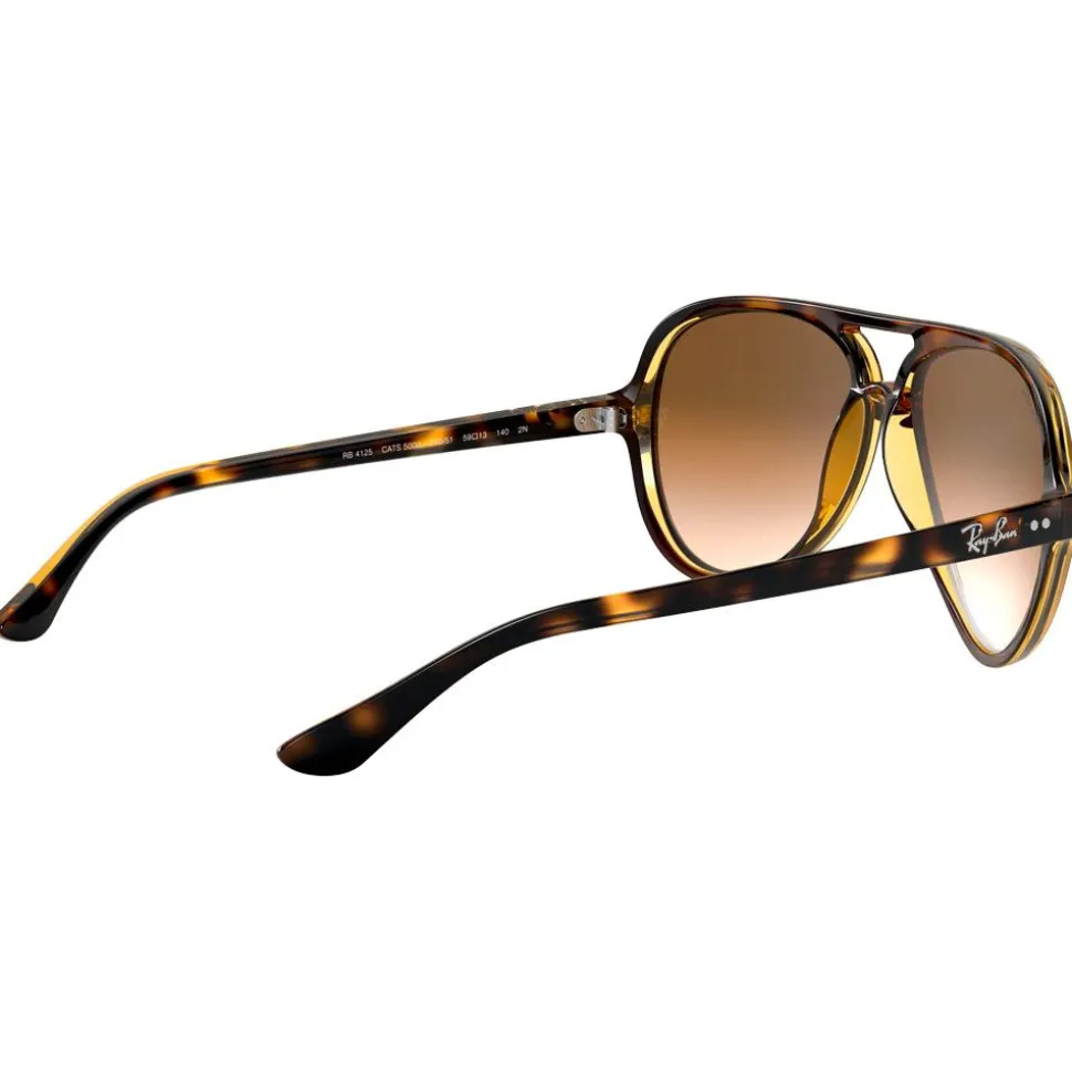 Lunettes de soleil Ray Ban RB4125 Cats 5000 Classic Polished Light Havana Gradient Light Brown