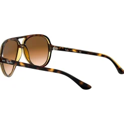 Lunettes de soleil Ray Ban RB4125 Cats 5000 Classic Polished Light Havana Gradient Light Brown
