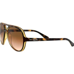 Lunettes de soleil Ray Ban RB4125 Cats 5000 Classic Polished Light Havana Gradient Light Brown
