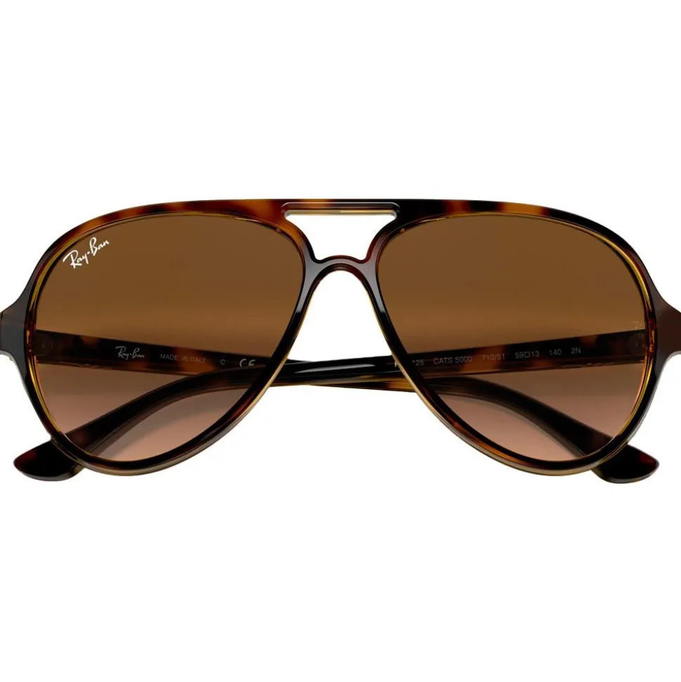 Lunettes de soleil Ray Ban RB4125 Cats 5000 Classic Polished Light Havana Gradient Light Brown