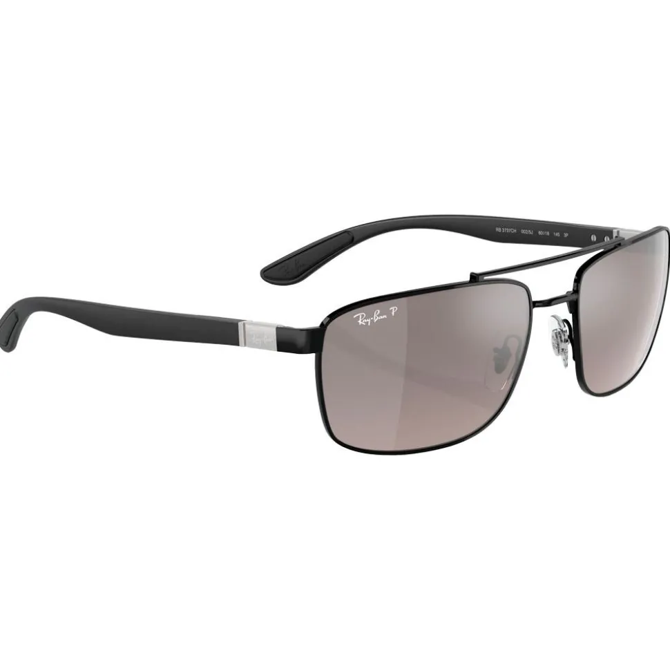 Lunettes de soleil Ray Ban RB3737 Polished Black Chromance Grey Polar