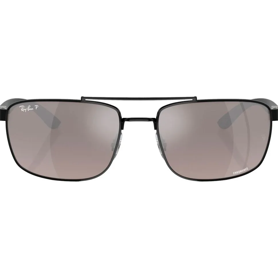 Lunettes de soleil Ray Ban RB3737 Polished Black Chromance Grey Polar