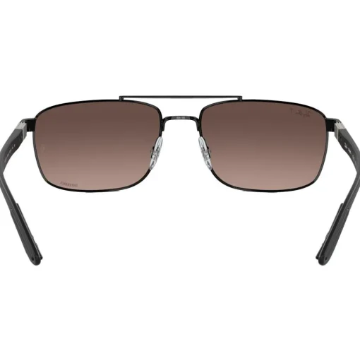 Lunettes de soleil Ray Ban RB3737 Polished Black Chromance Grey Polar