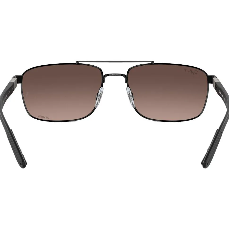 Lunettes de soleil Ray Ban RB3737 Polished Black Chromance Grey Polar