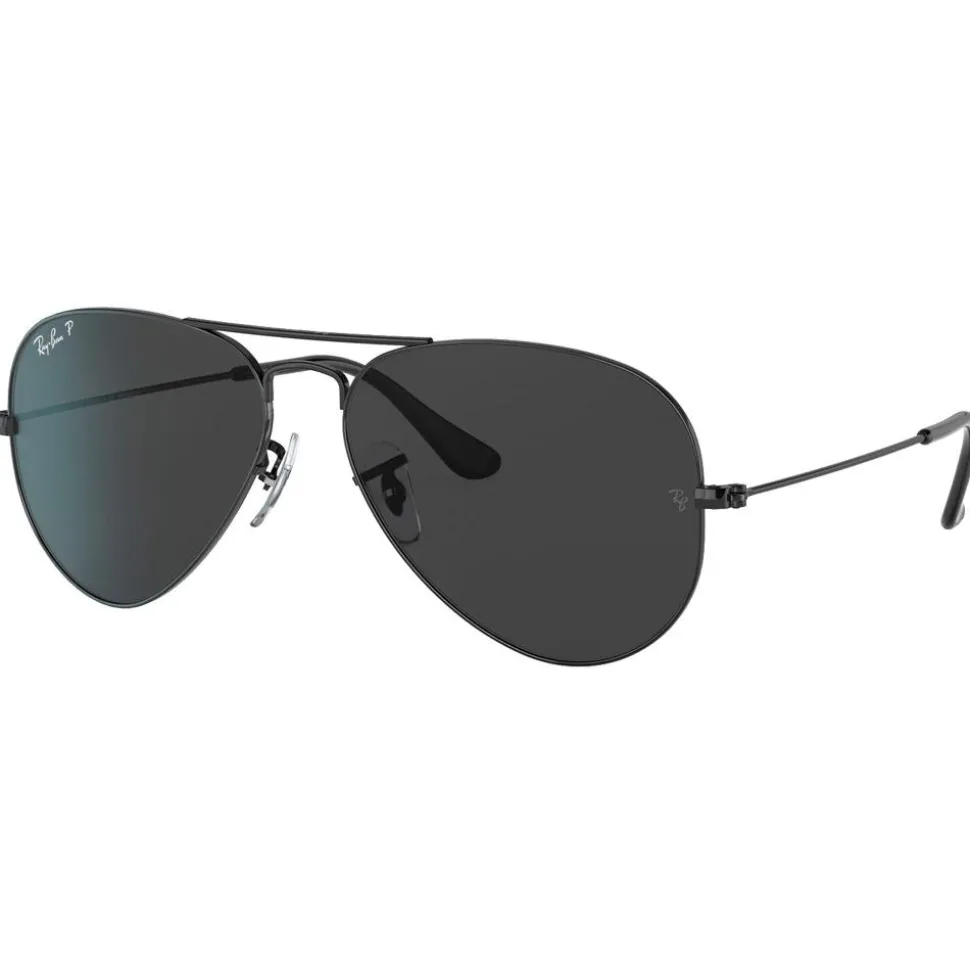 Lunettes de soleil Ray Ban RB3025 Aviator Polished Black Total Black Polar