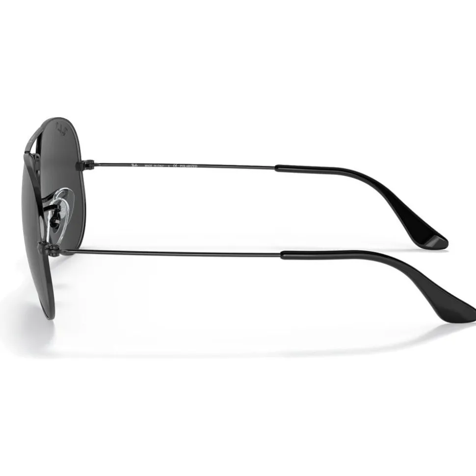 Lunettes de soleil Ray Ban RB3025 Aviator Polished Black Total Black Polar