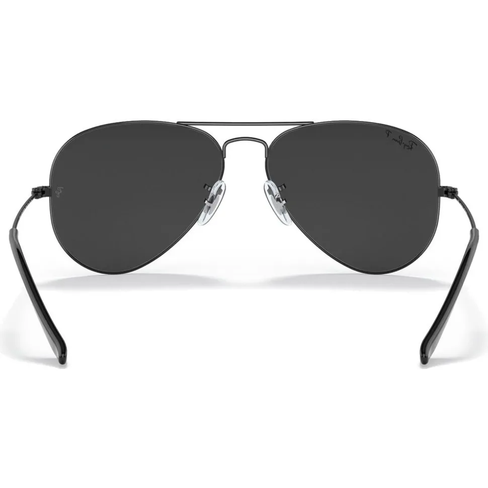 Lunettes de soleil Ray Ban RB3025 Aviator Polished Black Total Black Polar