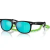 Lunettes de soleil Ray Ban New Wayfarer Kids Polished Black Light Green Blue Mirror