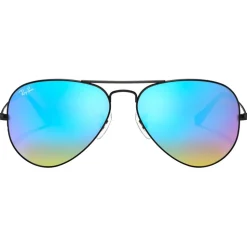 Lunettes de soleil Ray Ban RB3025 Aviator Polished Black Blue Flash