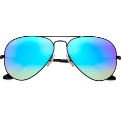 Lunettes de soleil Ray Ban RB3025 Aviator Polished Black Blue Flash