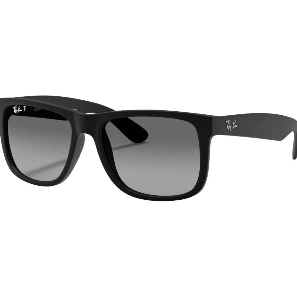 Lunettes de soleil Ray Ban RB4165 Justin Classic Matte Rubber Black Light Grey Gradient Polar