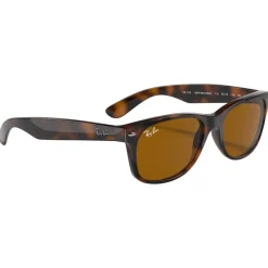 Lunettes de soleil Ray Ban RB2132 New Wayfarer Classic Polished Light Havana Brown B-15