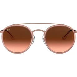Lunettes de soleil Ray Ban RB3647N Round Double Bridge Polished Copper Gradient Brown