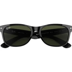 Lunettes de soleil Ray Ban RB2132 New Wayfarer Classic Polished Black Green G-15
