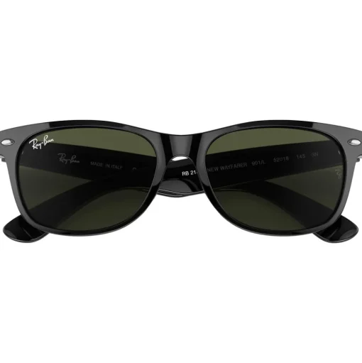 Lunettes de soleil Ray Ban RB2132 New Wayfarer Classic Polished Black Green G-15