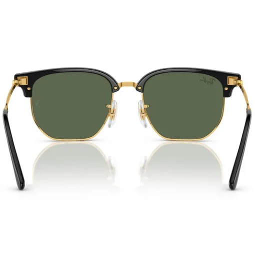 Lunettes de soleil Ray Ban New Clubmaster Kids Polished Black Gold Dark Green