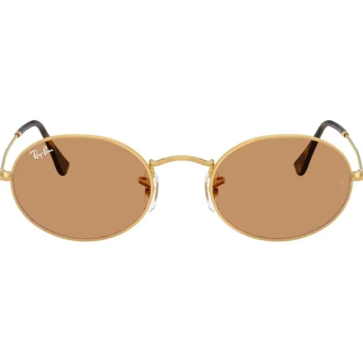Lunettes de soleil Ray Ban RB3547 Oval Metal Polished Gold Brown