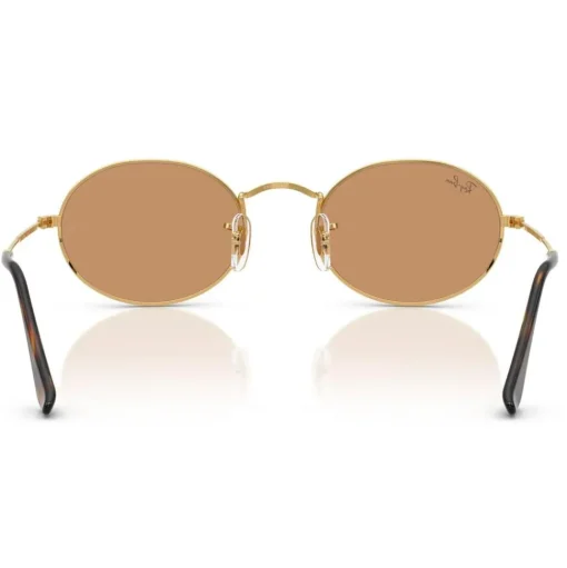 Lunettes de soleil Ray Ban RB3547 Oval Metal Polished Gold Brown