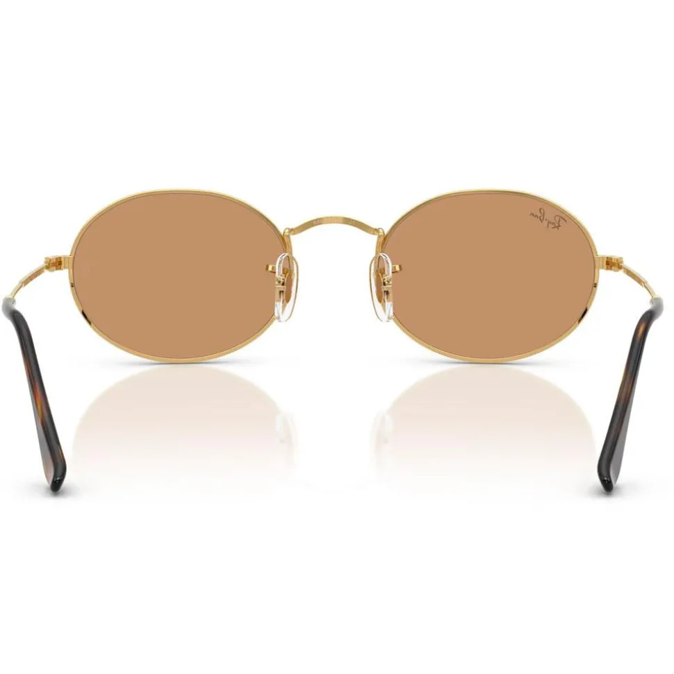 Lunettes de soleil Ray Ban RB3547 Oval Metal Polished Gold Brown