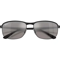 Lunettes de soleil Ray Ban RB3671CH Polished Black Chromance Silver Polar
