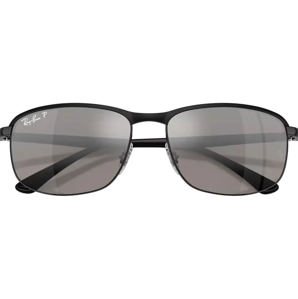 Lunettes de soleil Ray Ban RB3671CH Polished Black Chromance Silver Polar
