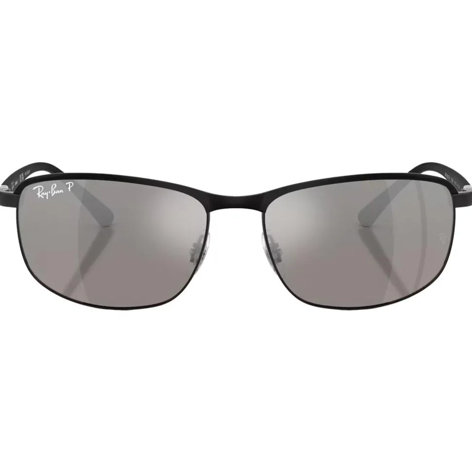Lunettes de soleil Ray Ban RB3671CH Polished Black Chromance Silver Polar