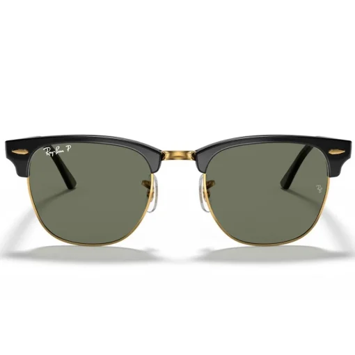 Lunettes de soleil Ray Ban RB3016 Clubmaster Classic Polished Black Gold Green G-15 Polar