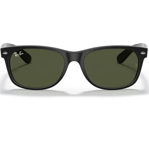Lunettes de soleil Ray Ban RB2132 New Wayfarer Classic Matte Rubber Black Green G-15