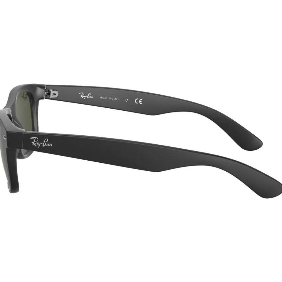 Lunettes de soleil Ray Ban RB2132 New Wayfarer Classic Matte Rubber Black Green G-15