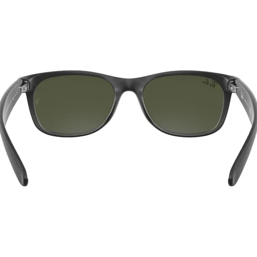 Lunettes de soleil Ray Ban RB2132 New Wayfarer Classic Matte Rubber Black Green G-15
