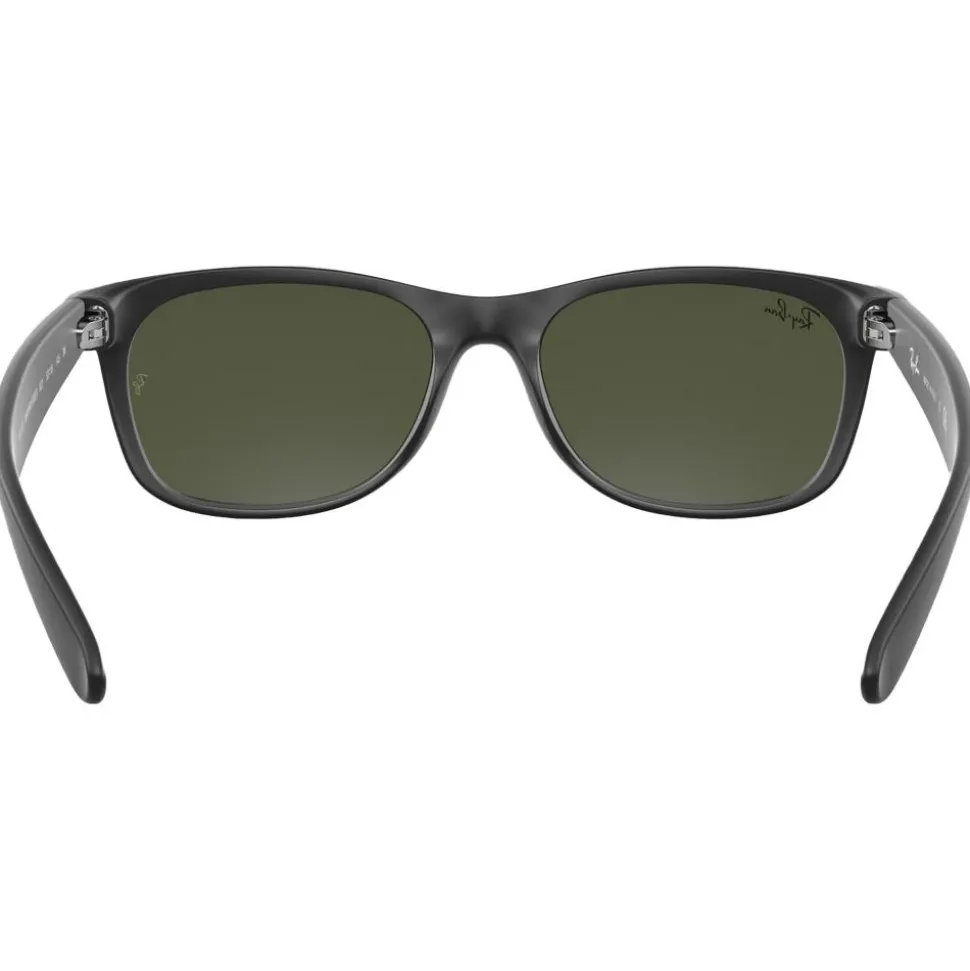 Lunettes de soleil Ray Ban RB2132 New Wayfarer Classic Matte Rubber Black Green G-15