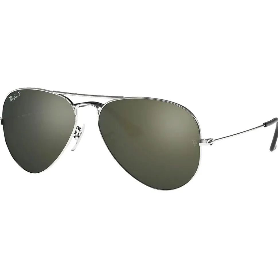 Lunettes de soleil Ray Ban RB3025 Aviator Polished Silver Grey Polarized