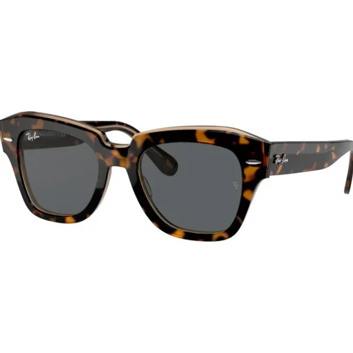Lunettes de soleil Ray Ban RB2186 State Street Polished Havana Brown Transparent Dark Grey