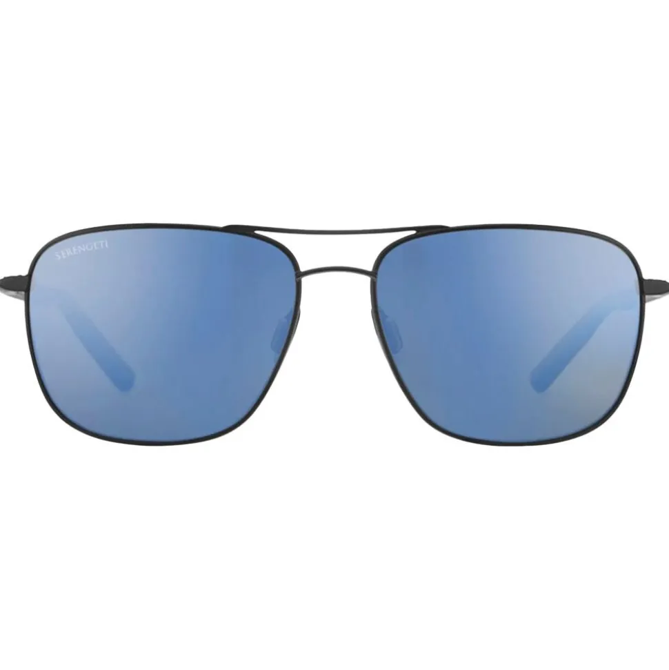 Lunettes de soleil Serengeti Spello Matte Black Mineral Polarized 555nm Blue