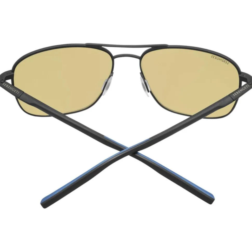 Lunettes de soleil Serengeti Spello Matte Black Mineral Polarized 555nm Blue